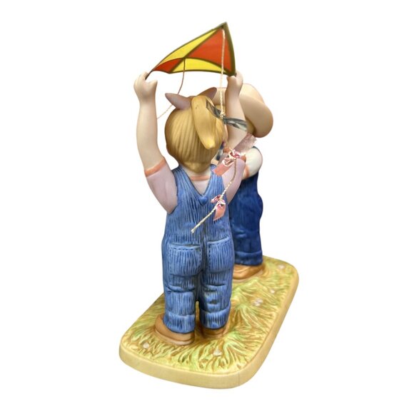 Home Interiors 2005 Denim Days Let's Fly a Kite Danny Debbie Porcelain Figurine - Picture 4 of 8
